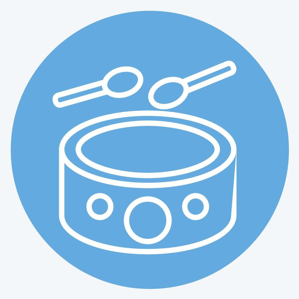 Icon Drumbeat. related to Hobbies symbol. blue eyes style. design editable vector