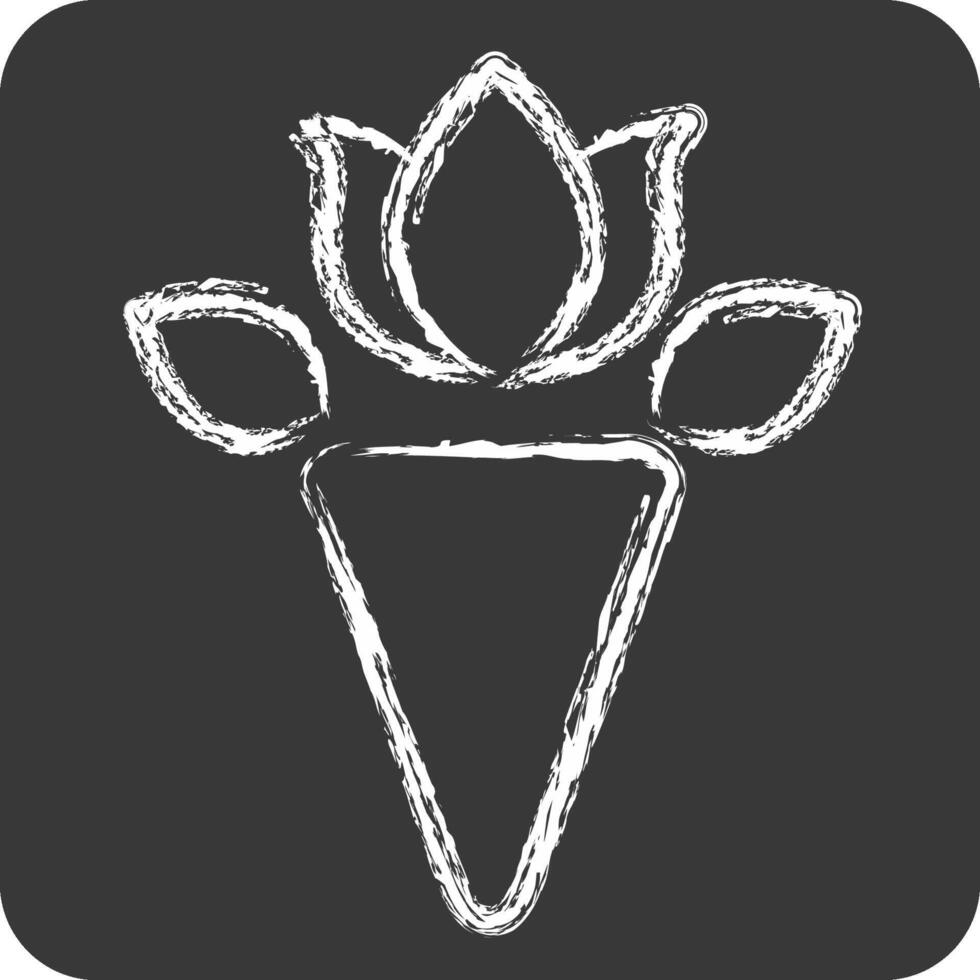 Icon Rose Bouquet. related to Women symbol. chalk Style. design editable vector
