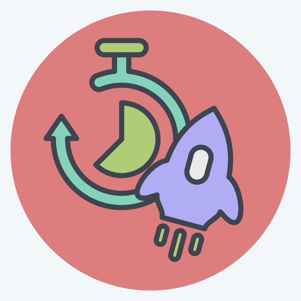 Icon Productivity. related to Speed symbol. color mate style. design editable vector