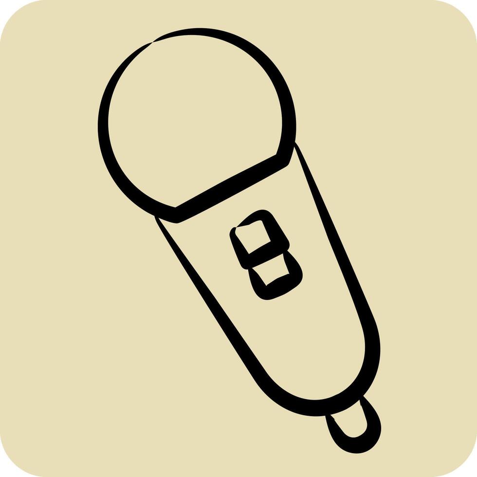 Icon Singing Mic. related to Hobbies symbol. hand drawn style. design editable vector