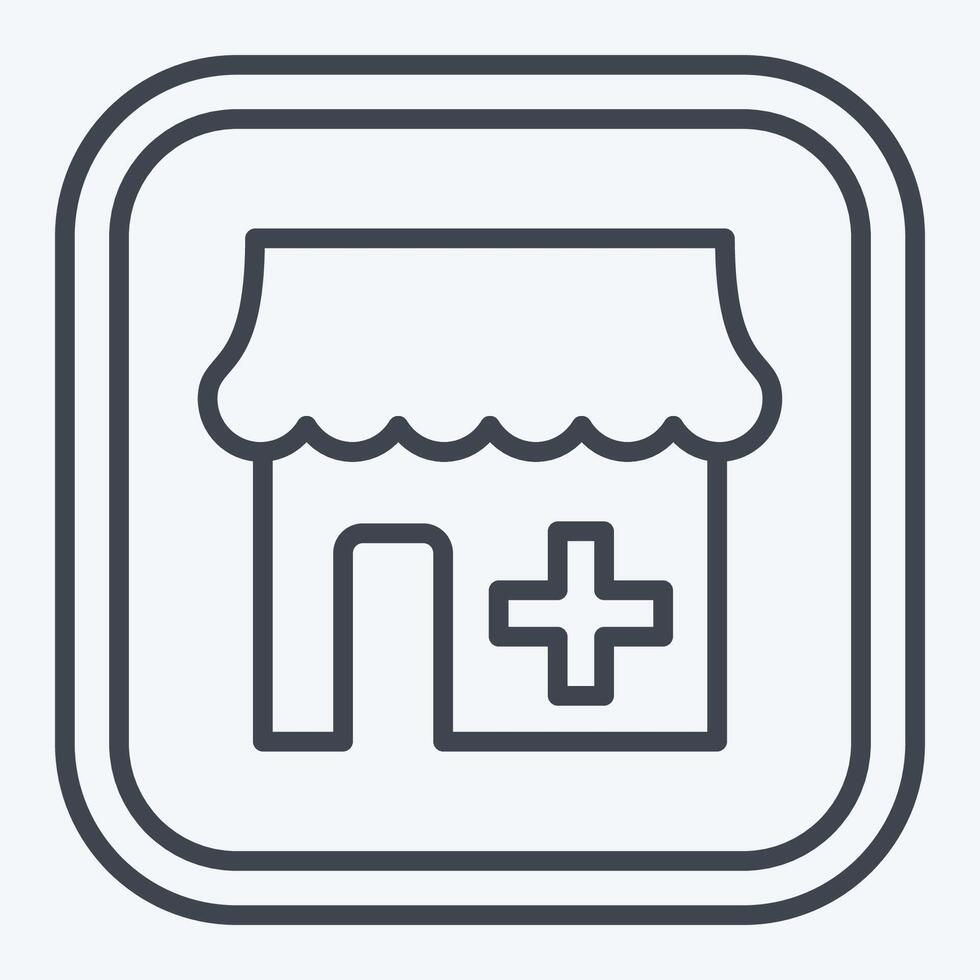 Icon Pharmacy. related to Public symbol. line style. design editable vector
