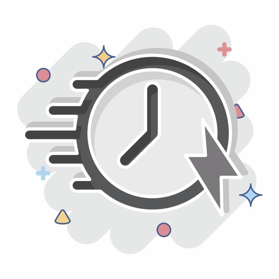 Icon Velocity. related to Speed symbol. comic style. design editable vector