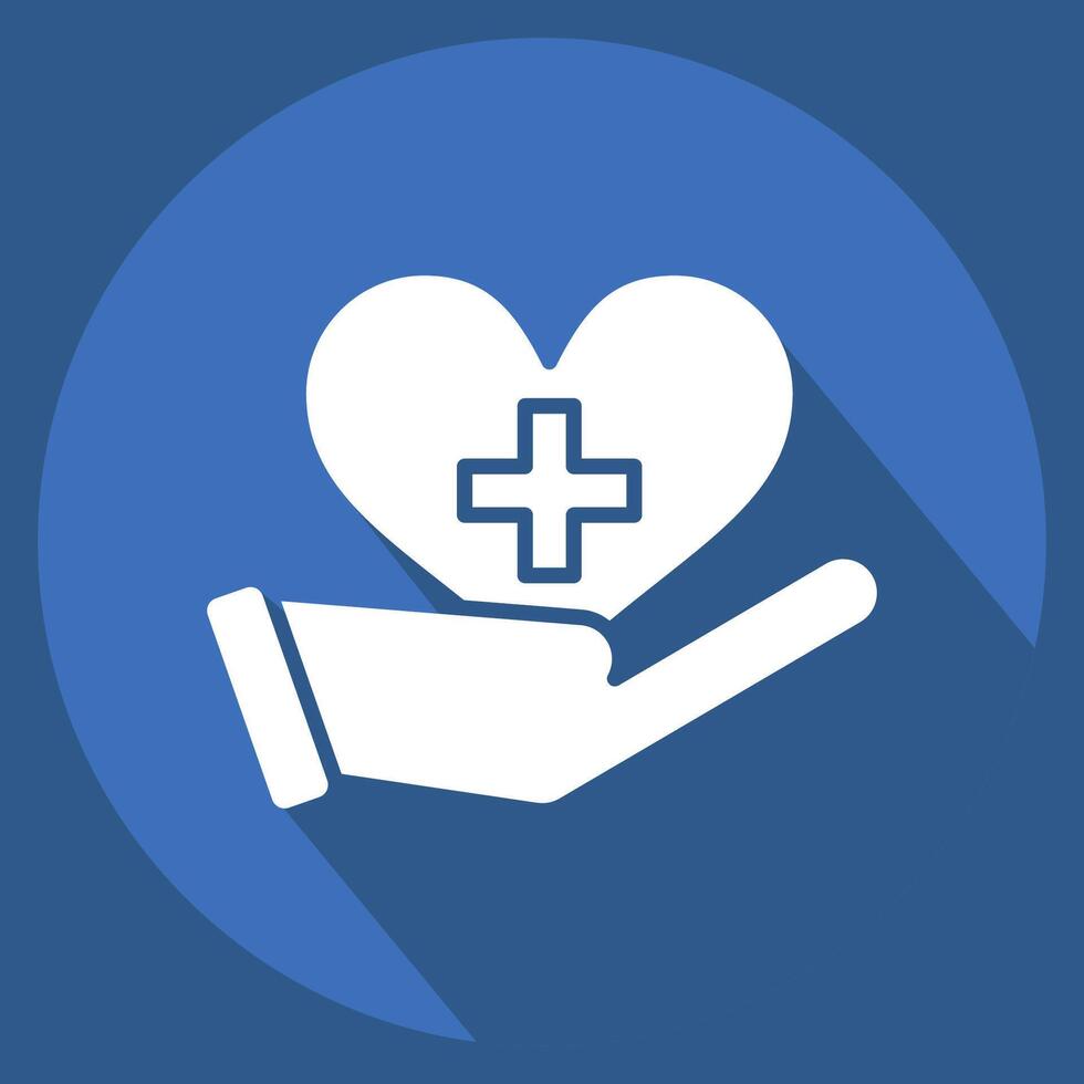 Icon Health. related to Healthcare symbol. long shadow style. design editable vector