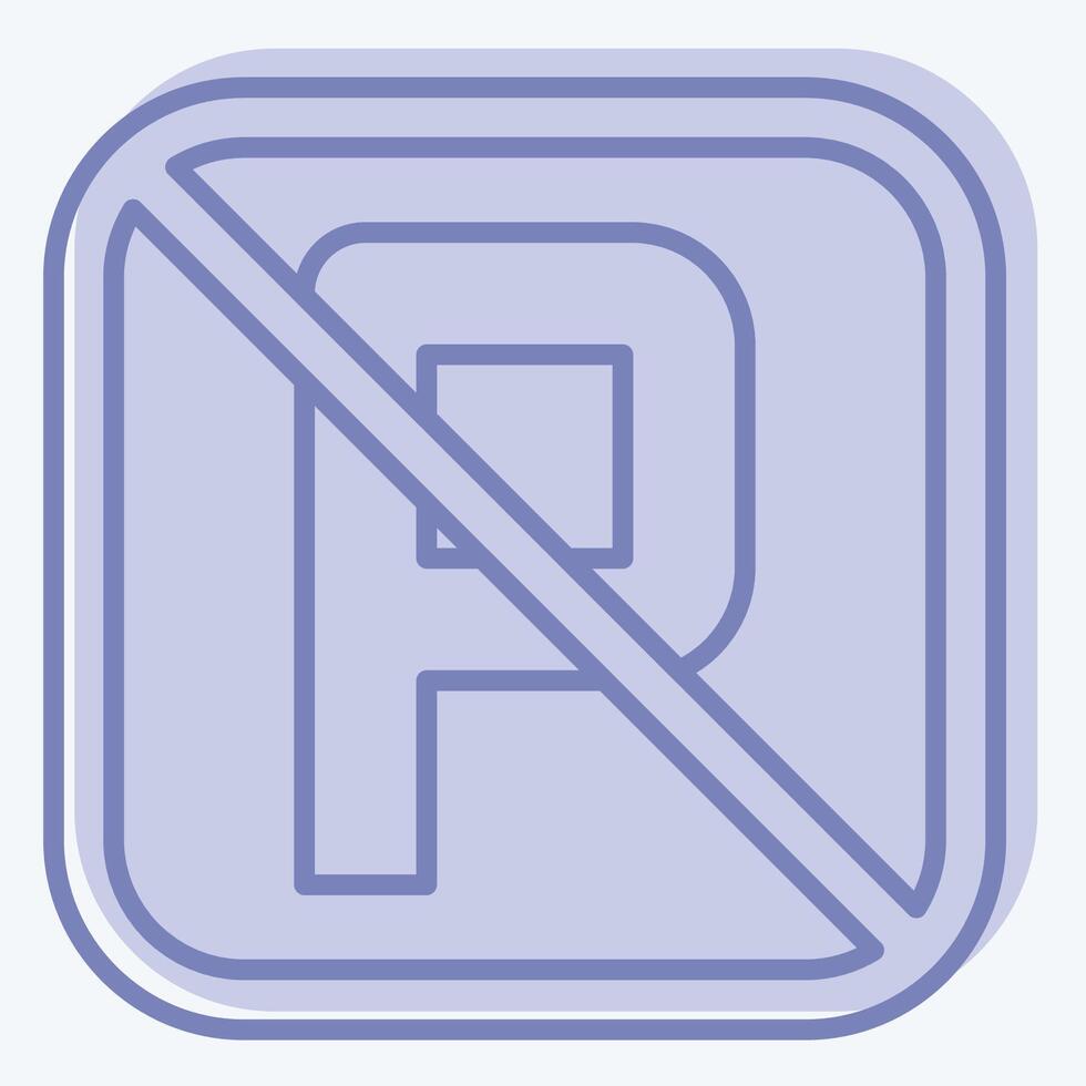 Icon No Parking. related to Public symbol. two tone style. design editable vector