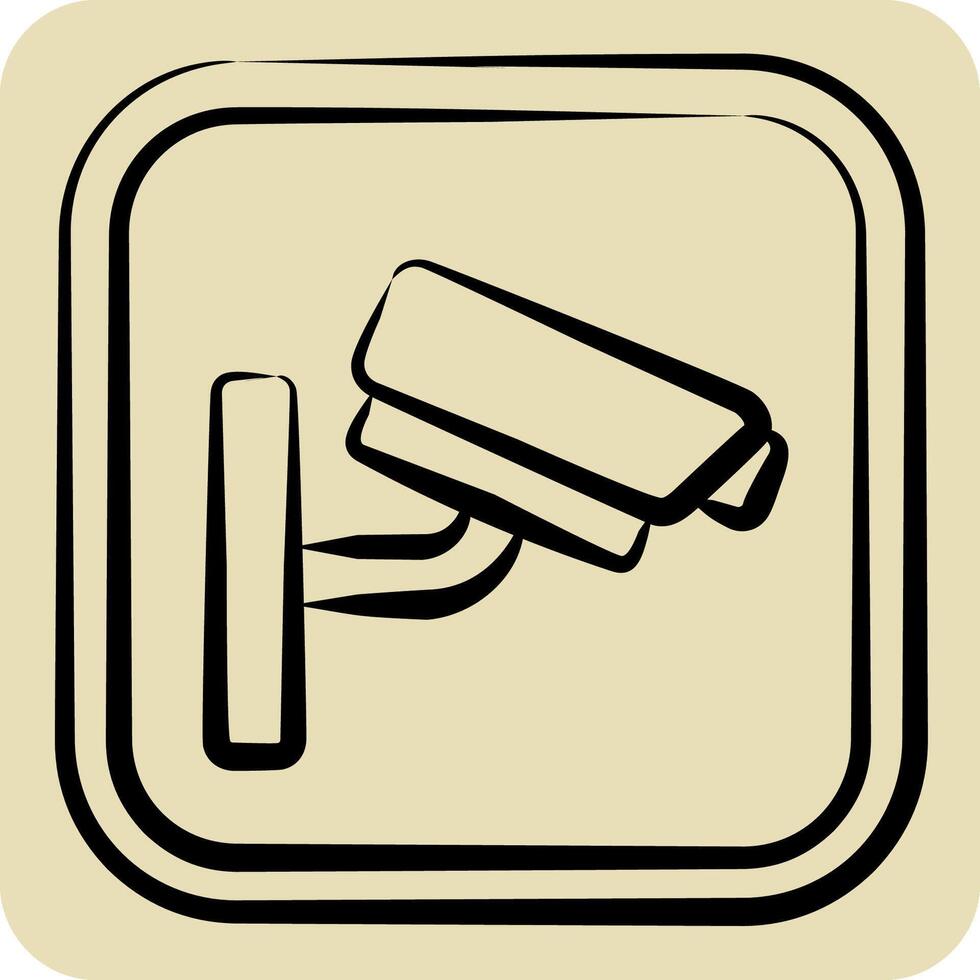 Icon Cctv. related to Public symbol. hand drawn style. design editable vector