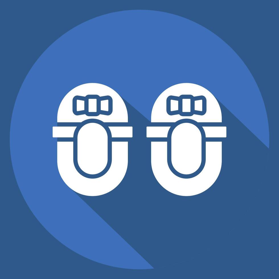 Icon Girl Shoe. related to Kindergarten symbol. long shadow style. design editable vector