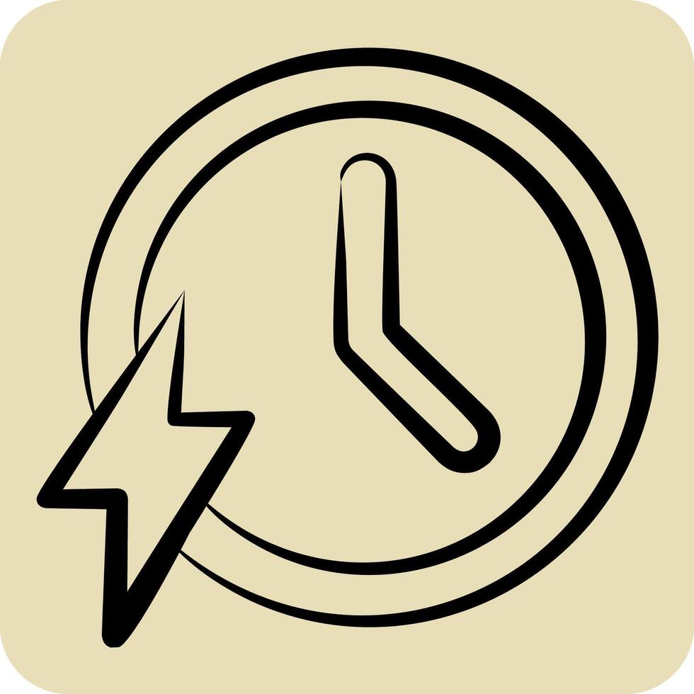 Icon Fast. related to Speed symbol. hand drawn style. design editable vector