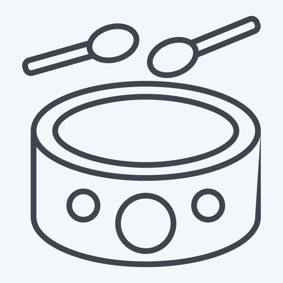 Icon Drumbeat. related to Hobbies symbol. line style. design editable vector