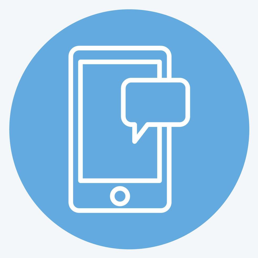 Icon Mobile Chat. related to Hobbies symbol. blue eyes style. design editable vector