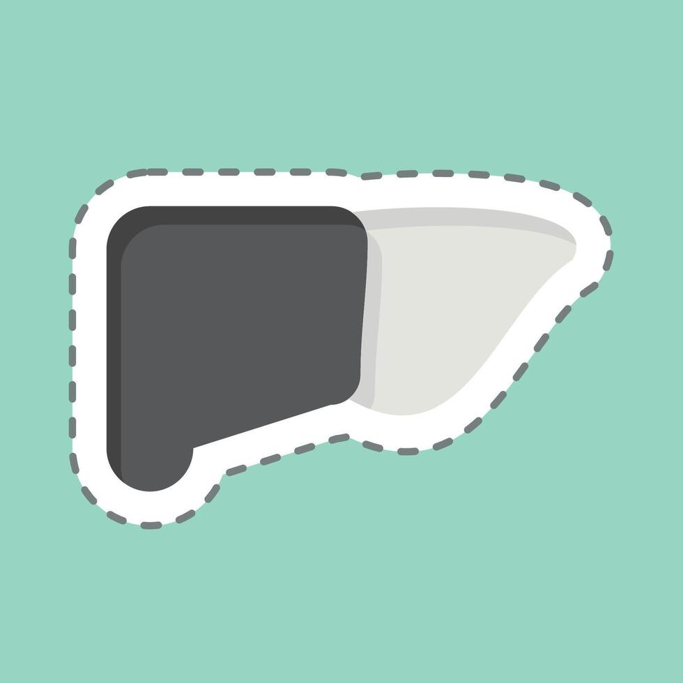 Sticker line cut Liver. related to Healthcare symbol. design editable vector