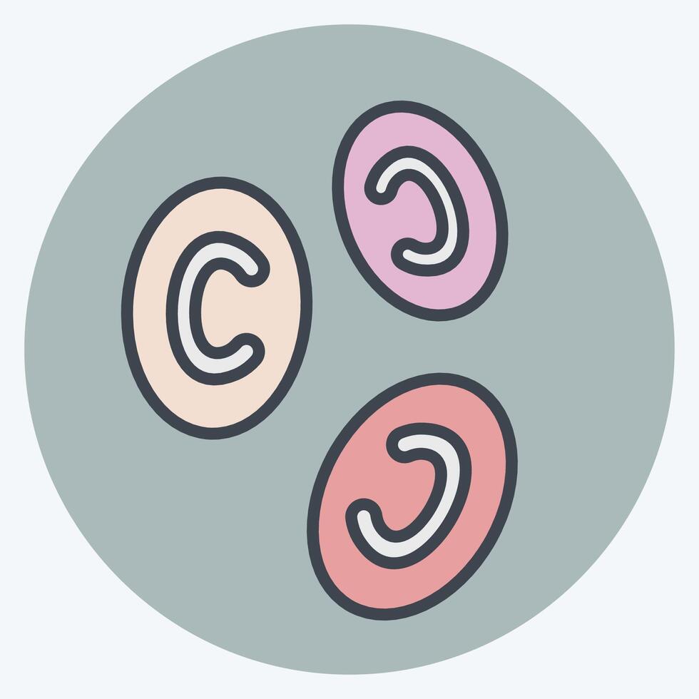 Icon Red Blood Cells. related to Healthcare symbol. color mate style. design editable vector
