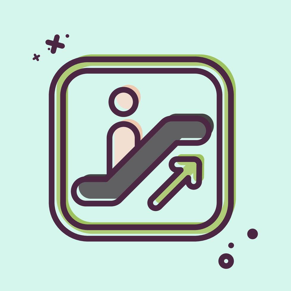 Icon Escalator. related to Public symbol. MBE style. design editable vector