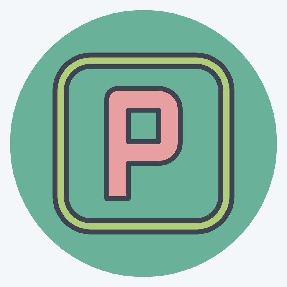 Icon Parking. related to Public symbol. color mate style. design editable vector
