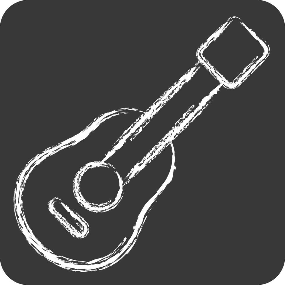 Icon Guitar. related to Hobbies symbol. chalk Style. design editable vector