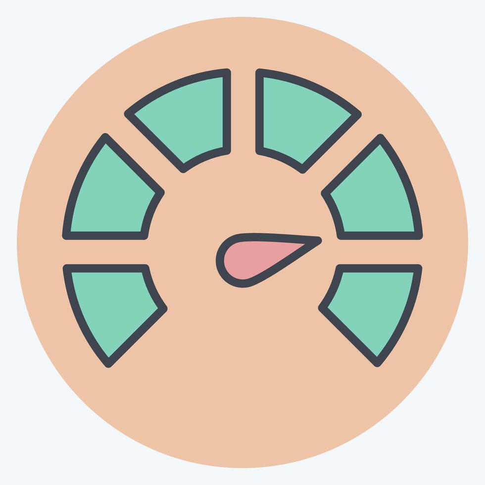 Icon Gauge. related to Speed symbol. color mate style. design editable vector