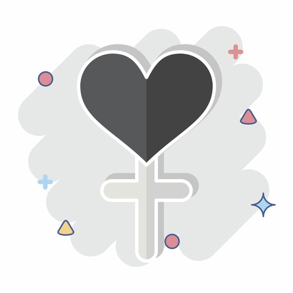 Icon Global Education. related to Women symbol. comic style. design editable vector
