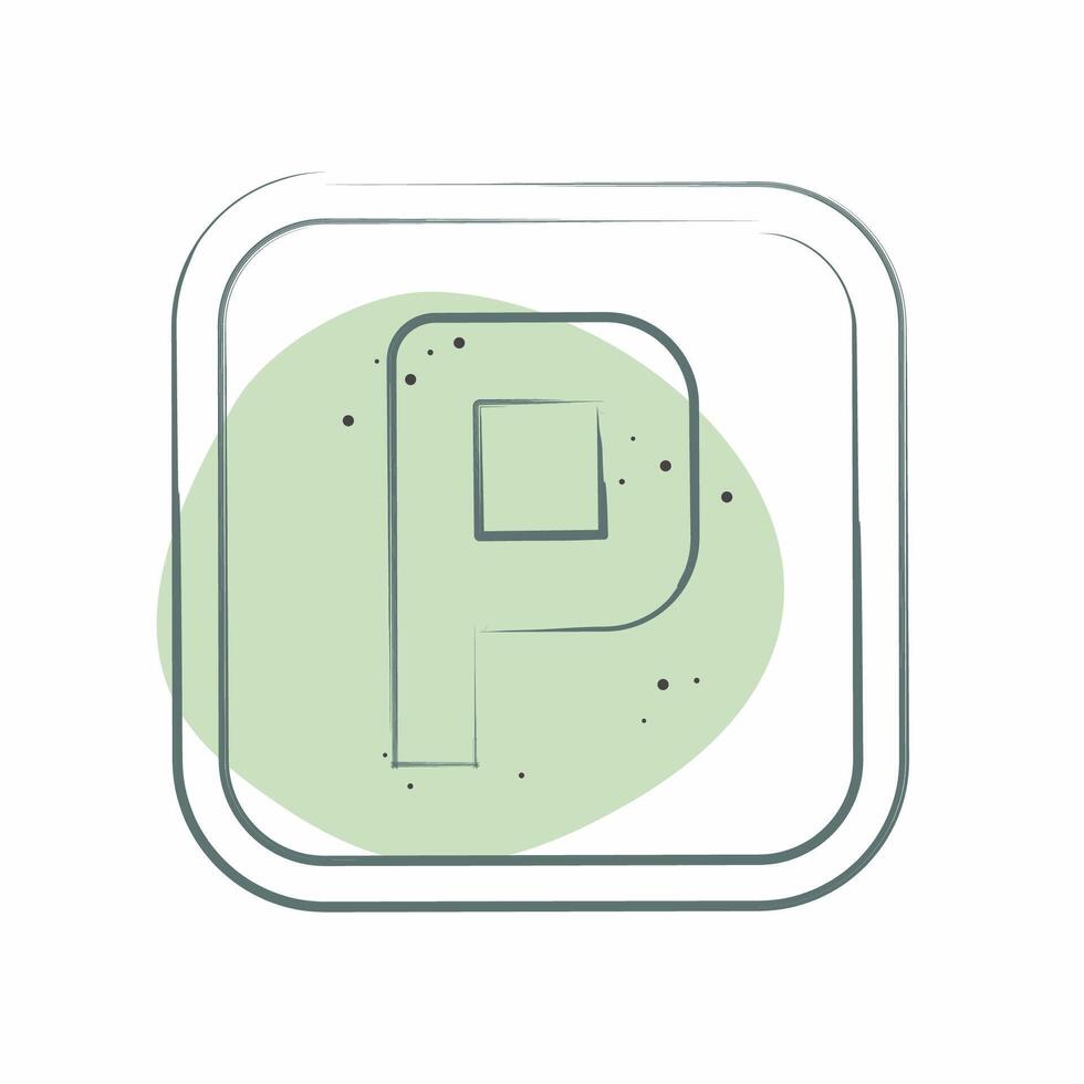 Icon Parking. related to Public symbol. Color Spot Style. design editable vector