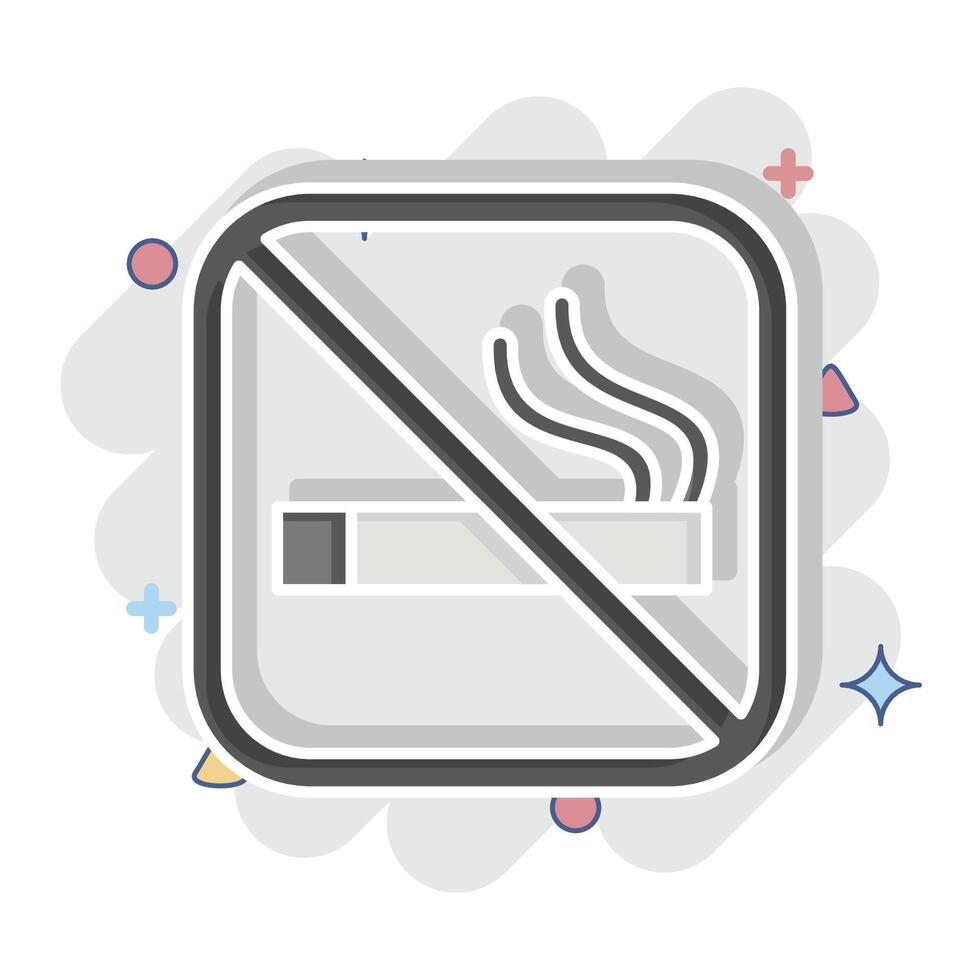 Icon No Smoking. related to Public symbol. comic style. design editable vector