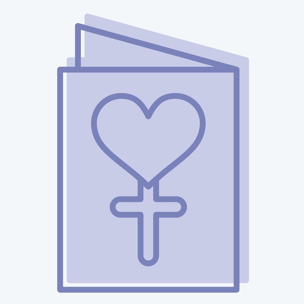 Icon Greeting Card. related to Women symbol. two tone style. design editable vector