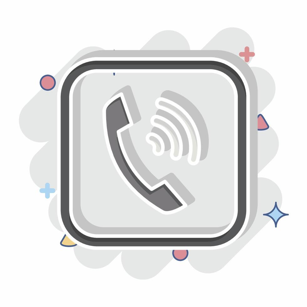 Icon Phone. related to Public symbol. comic style. design editable vector