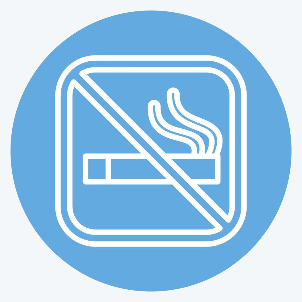 Icon No Smoking. related to Public symbol. blue eyes style. design editable vector