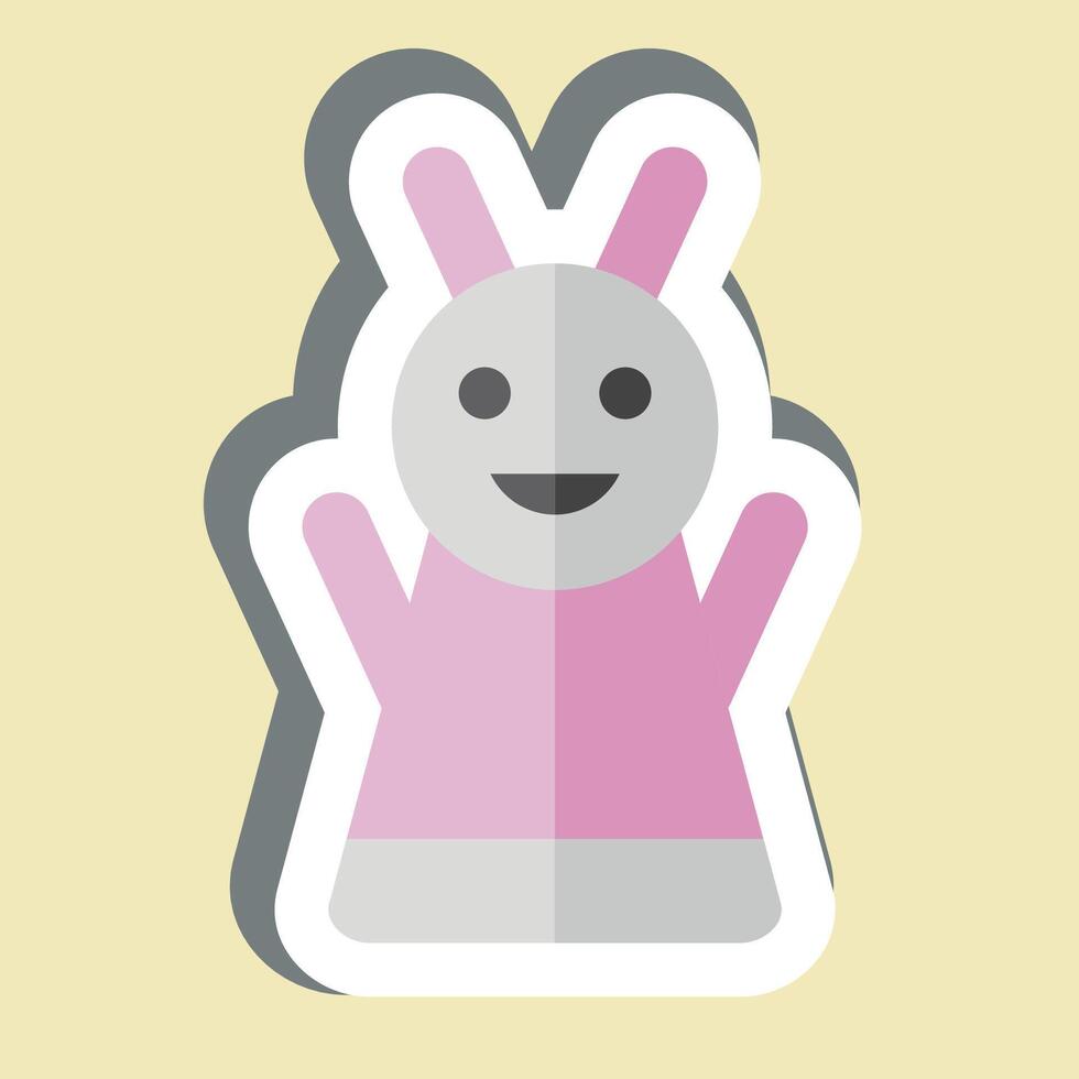 Sticker Hand Puppet. related to Kindergarten symbol. design editable vector