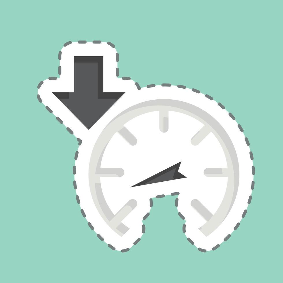 Sticker line cut Slow Down. related to Speed symbol. design editable vector