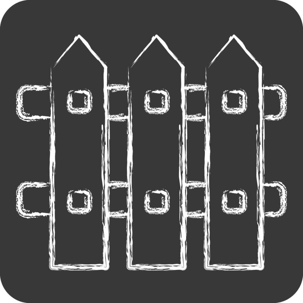 Icon Fence. related to Kindergarten symbol. chalk Style. design editable vector
