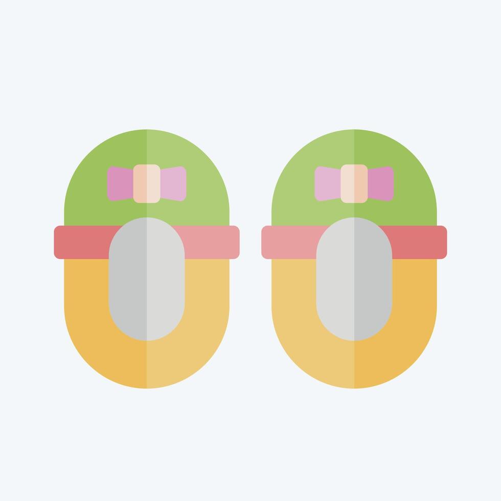 Icon Girl Shoe. related to Kindergarten symbol. flat style. design editable vector