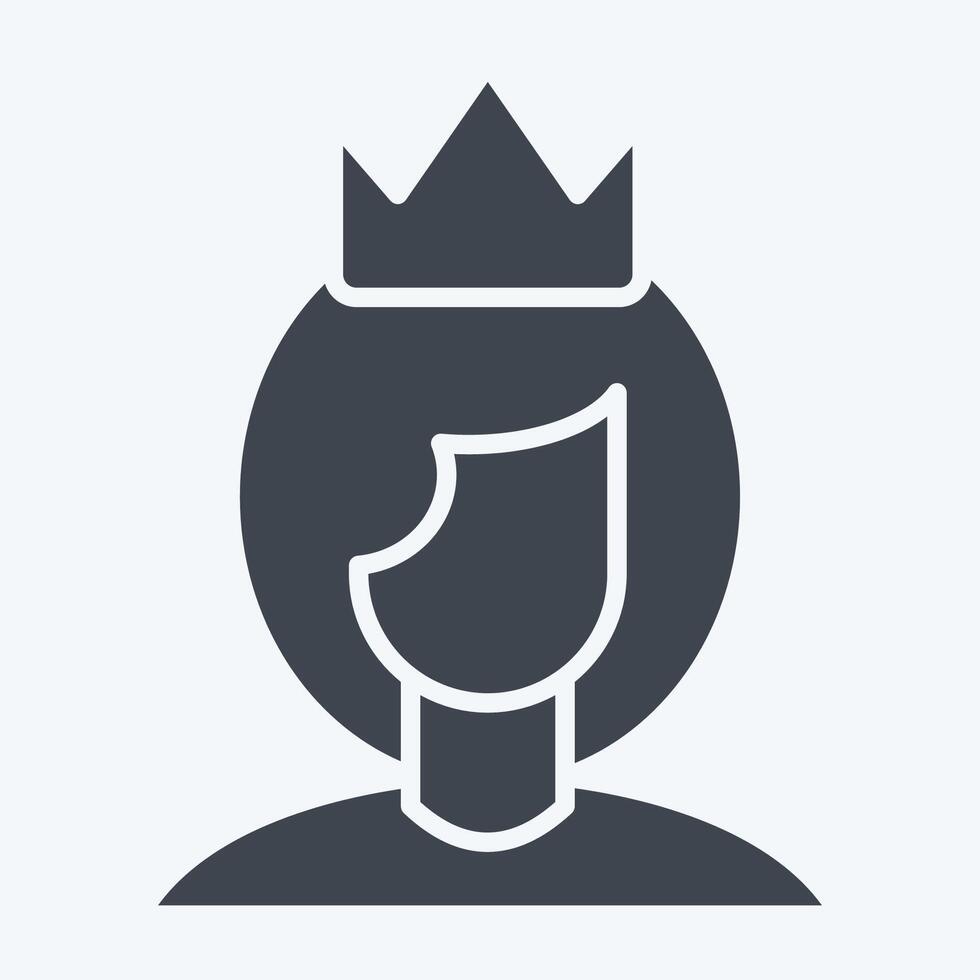 Icon Queen. related to Women symbol. glyph style. design editable vector
