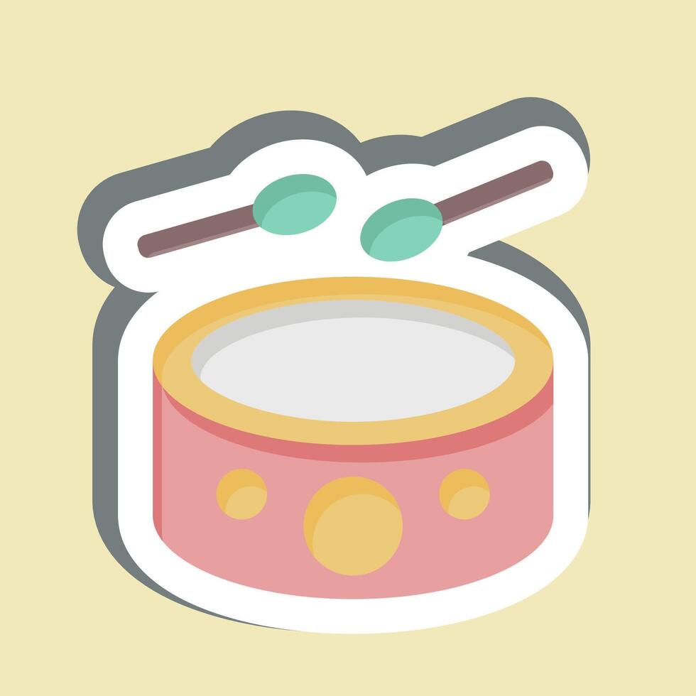 Sticker Drumbeat. related to Hobbies symbol. design editable vector