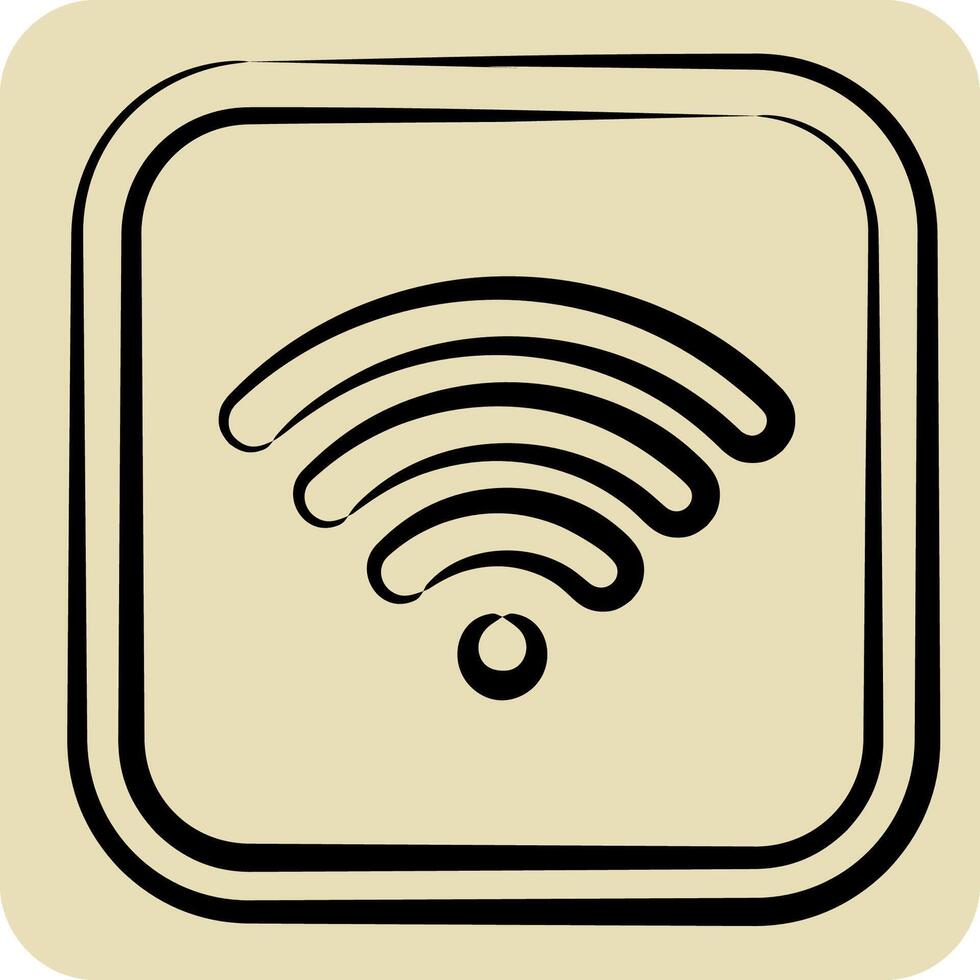 Icon Wifi. related to Public symbol. hand drawn style. design editable vector
