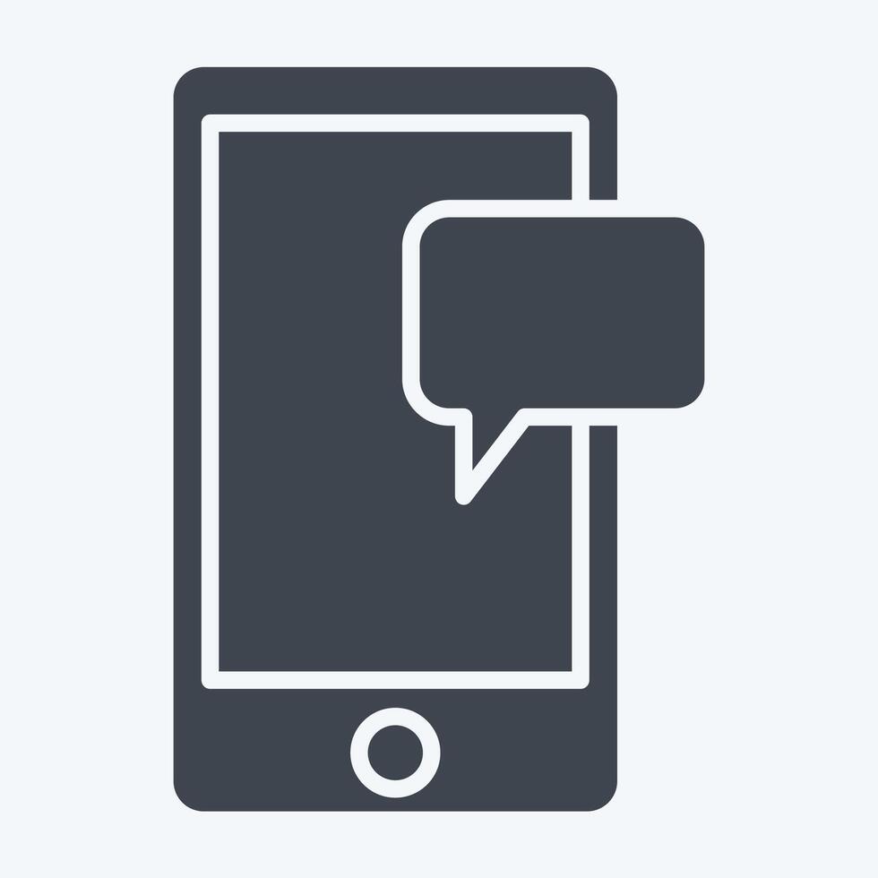 Icon Mobile Chat. related to Hobbies symbol. glyph style. design editable vector