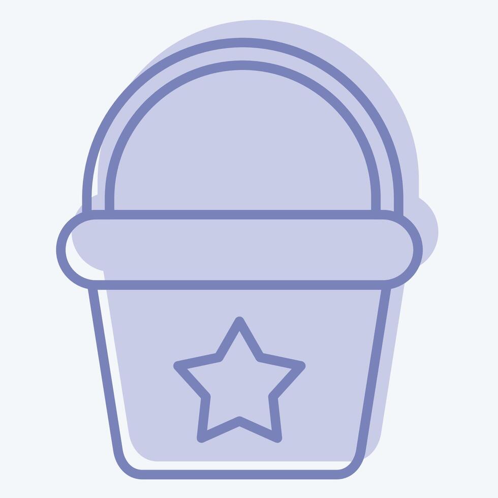Icon Bucket. related to Kindergarten symbol. two tone style. design editable vector