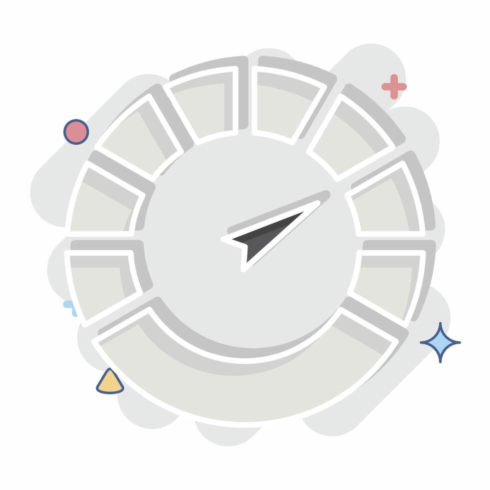 Icon Speedometer. related to Speed symbol. comic style. design editable vector