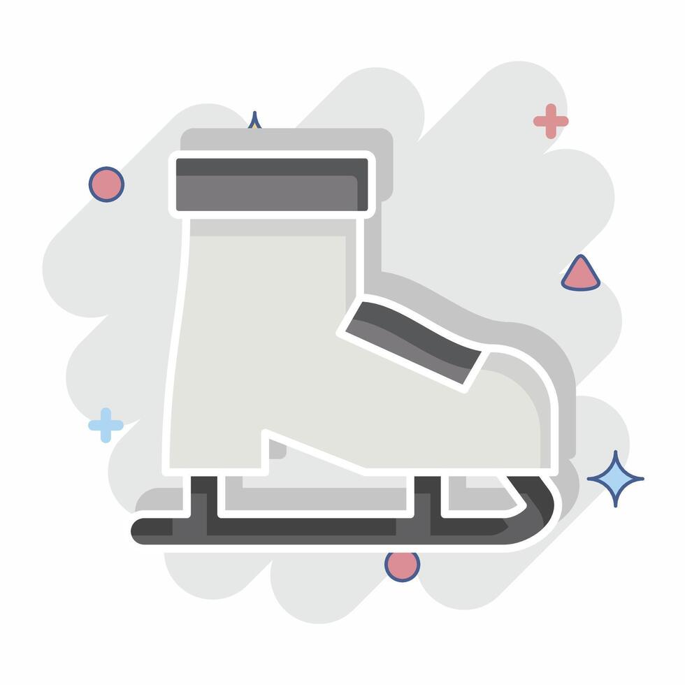 Icon Roller Skates. related to Hobbies symbol. comic style. design editable vector