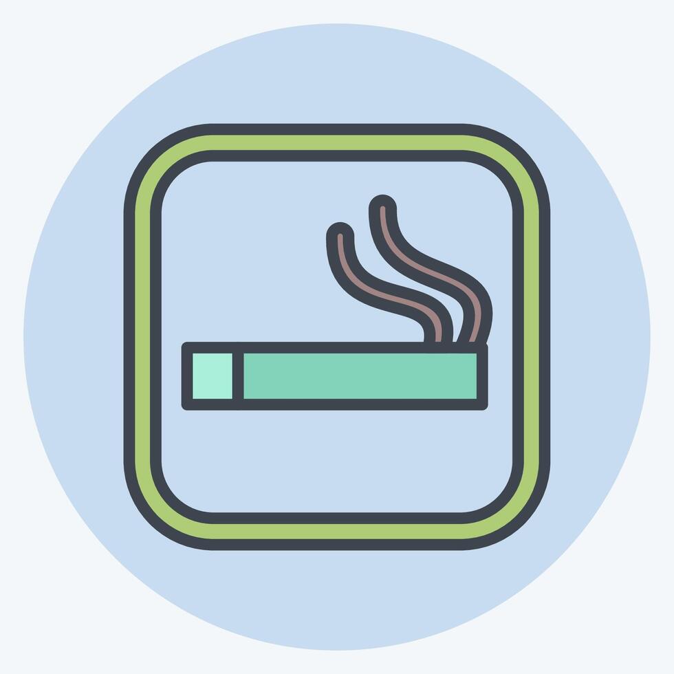 Icon Smoking Area. related to Public symbol. color mate style. design editable vector