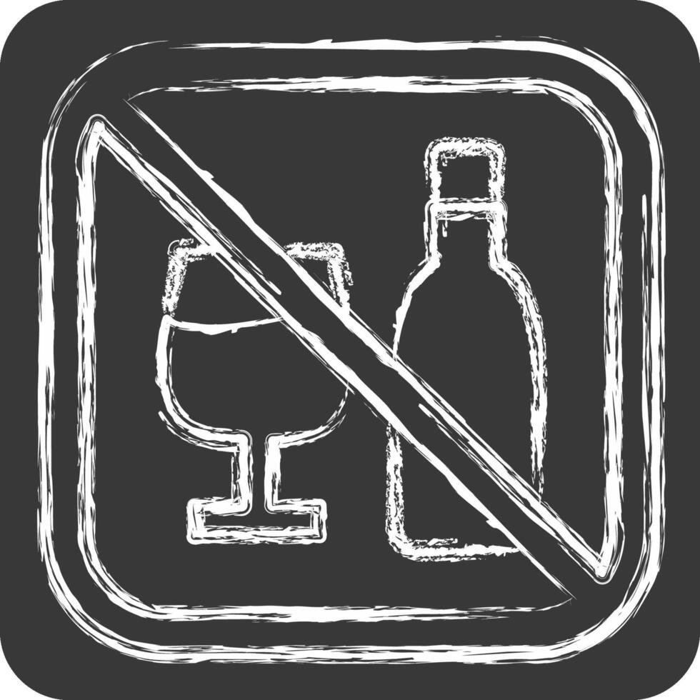 Icon No Alcohol. related to Public symbol. chalk Style. design editable vector