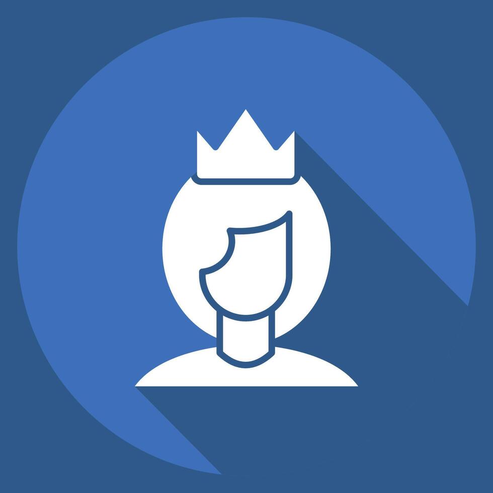 Icon Queen. related to Women symbol. long shadow style. design editable vector