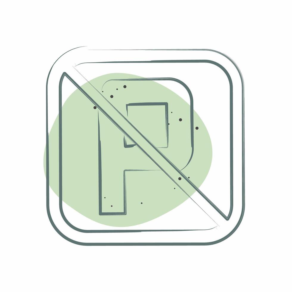 Icon No Parking. related to Public symbol. Color Spot Style. design editable vector