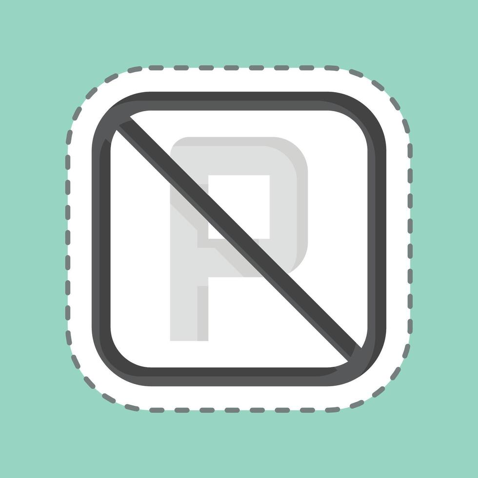 Sticker line cut No Parking. related to Public symbol. design editable vector