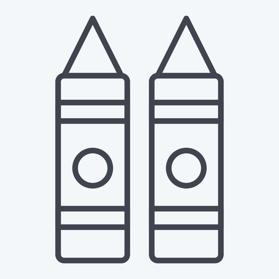 Icon Crayon. related to Kindergarten symbol. line style. design editable vector