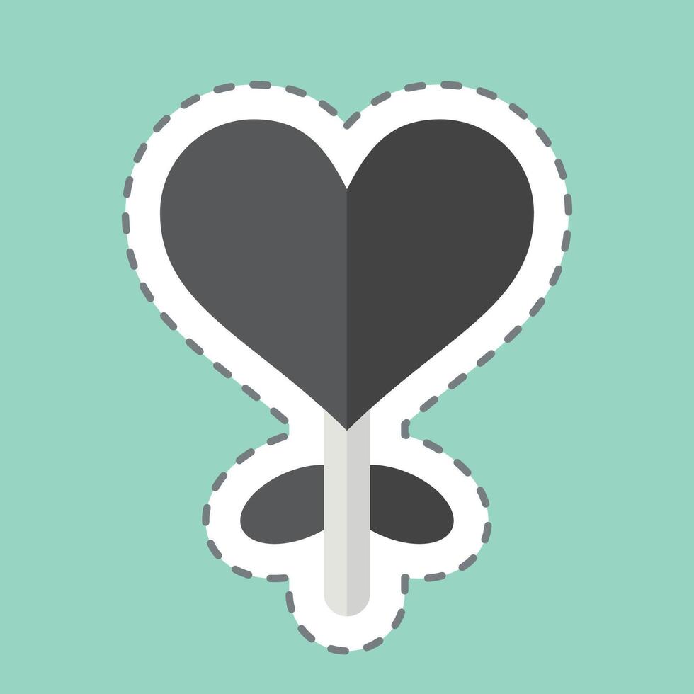 Sticker line cut Hurt Ballon. related to Women symbol. design editable vector