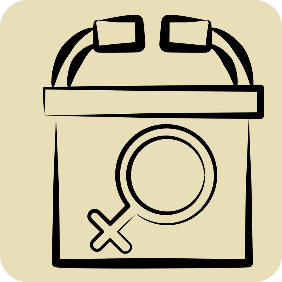 Icon Womens Conference. related to Women symbol. hand drawn style. design editable vector