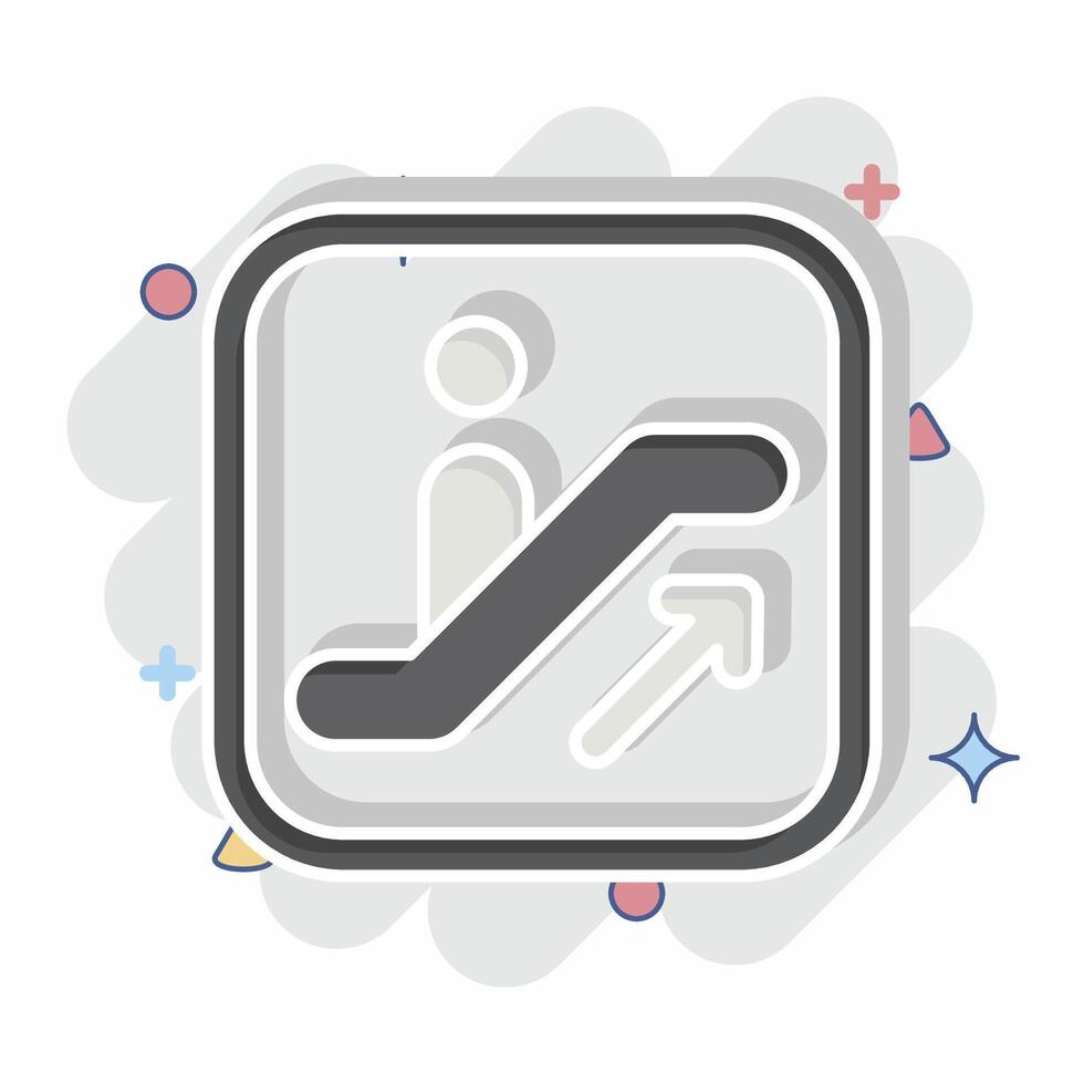 Icon Escalator. related to Public symbol. comic style. design editable vector