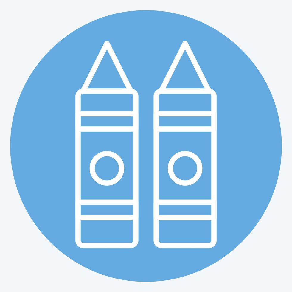 Icon Crayon. related to Kindergarten symbol. blue eyes style. design editable vector