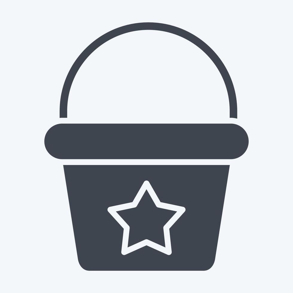 Icon Bucket. related to Kindergarten symbol. glyph style. design editable vector