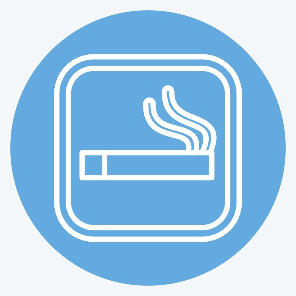 Icon Smoking Area. related to Public symbol. blue eyes style. design editable vector