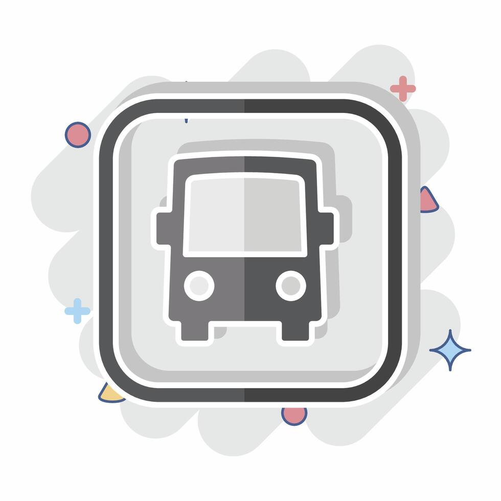 Icon Bus. related to Public symbol. comic style. design editable vector