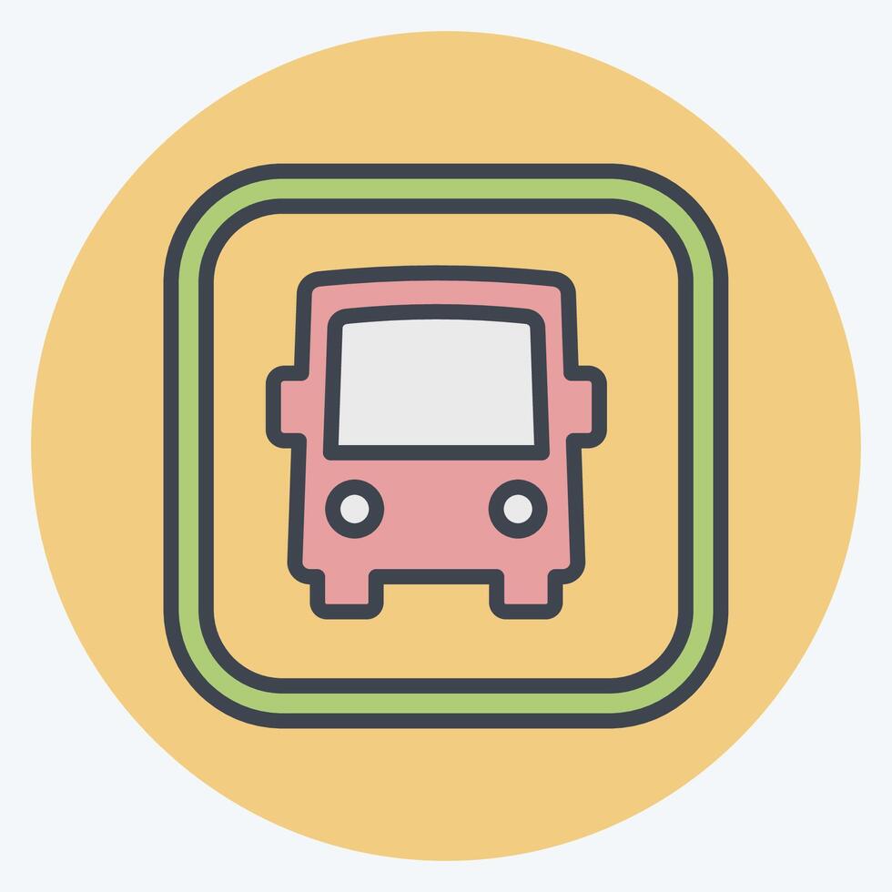 Icon Bus. related to Public symbol. color mate style. design editable vector